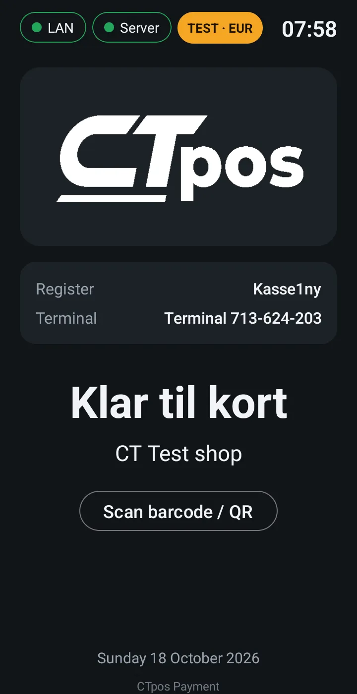 CTpos Payment on a Verifone terminal: ready for card